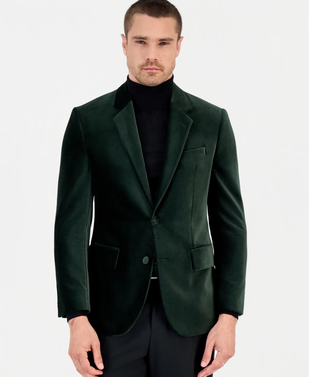 Modern-Fit Velvet Blazer