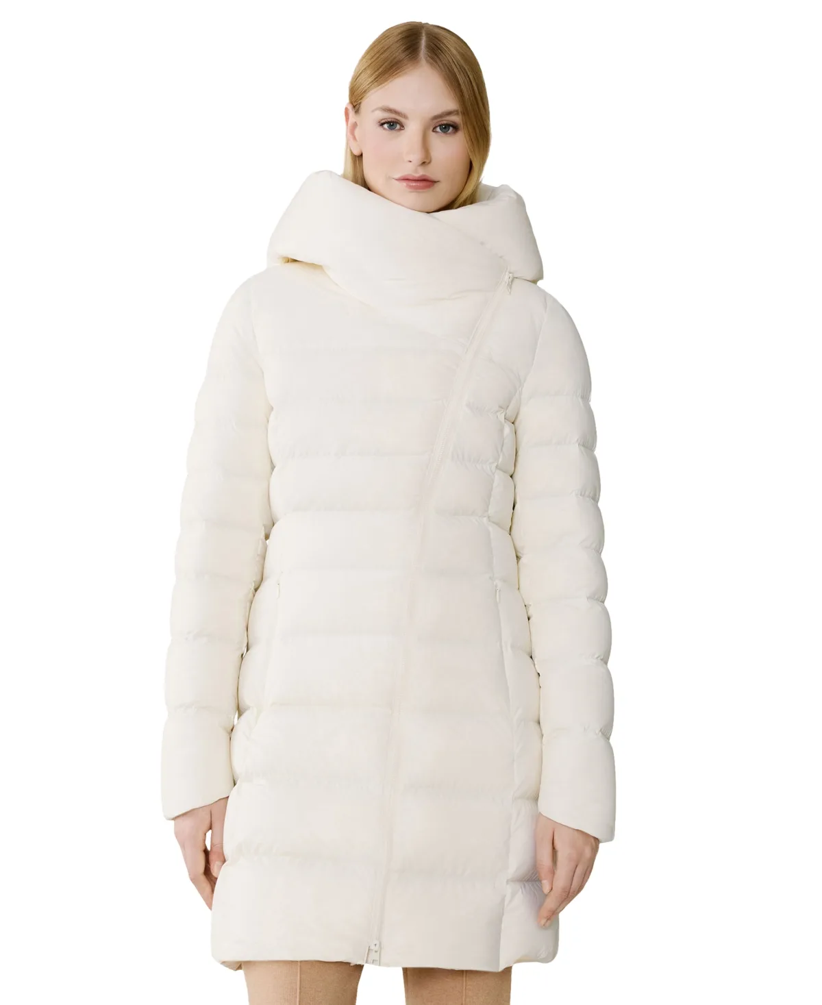 Asym Zip Puffer Jacket by Soia & Kyo