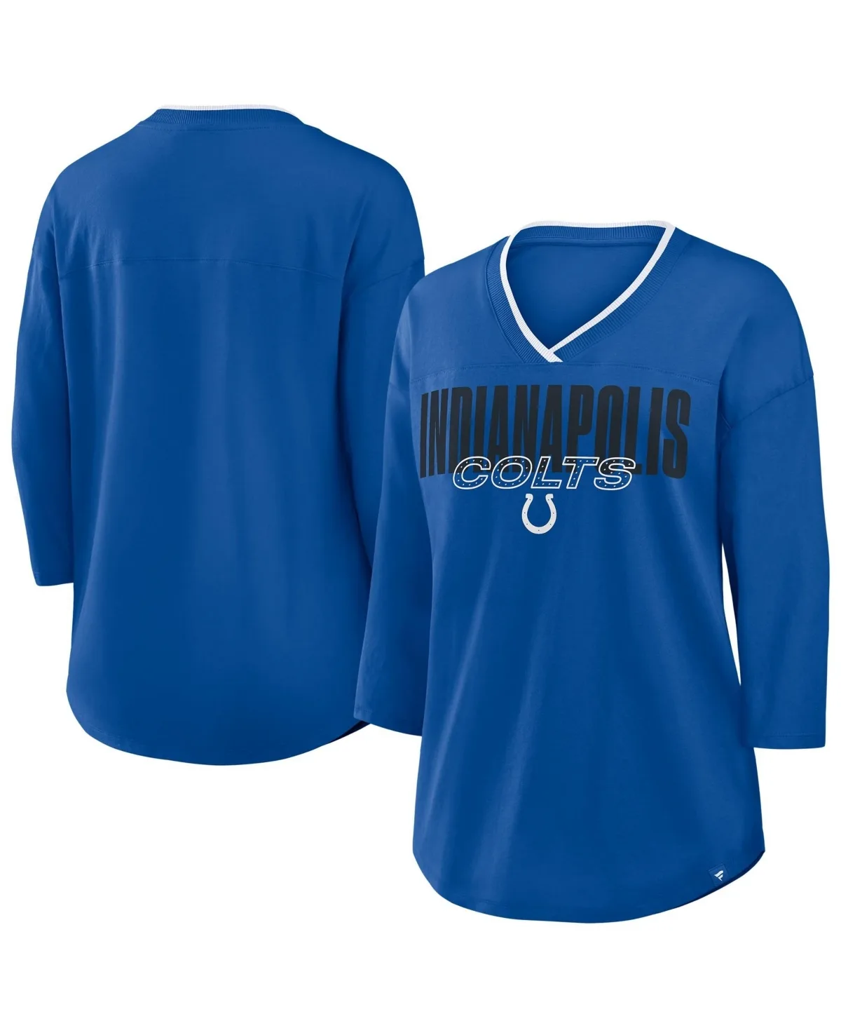 Indianapolis Colts Deceptive Juke 3/4-Sleeve V-Neck T-Shirt by Fanatics