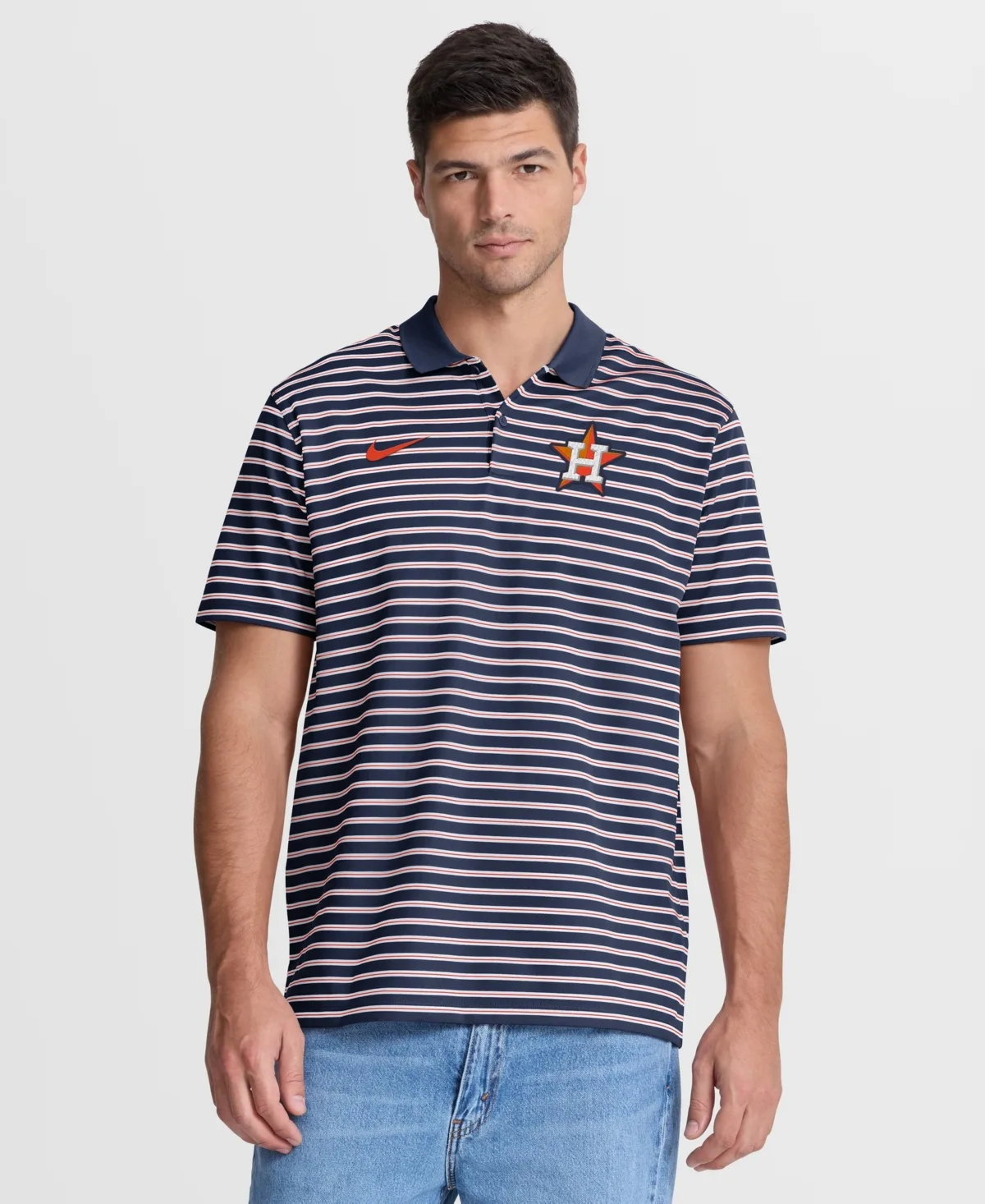 Houston Astros Striped Victory Dri-Fit Polo Shirt by Nike