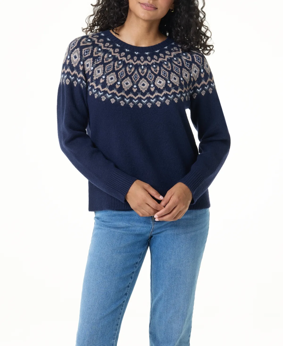 Juna Fair Isle Sweat Crewneck Long-Sleeve Sweater