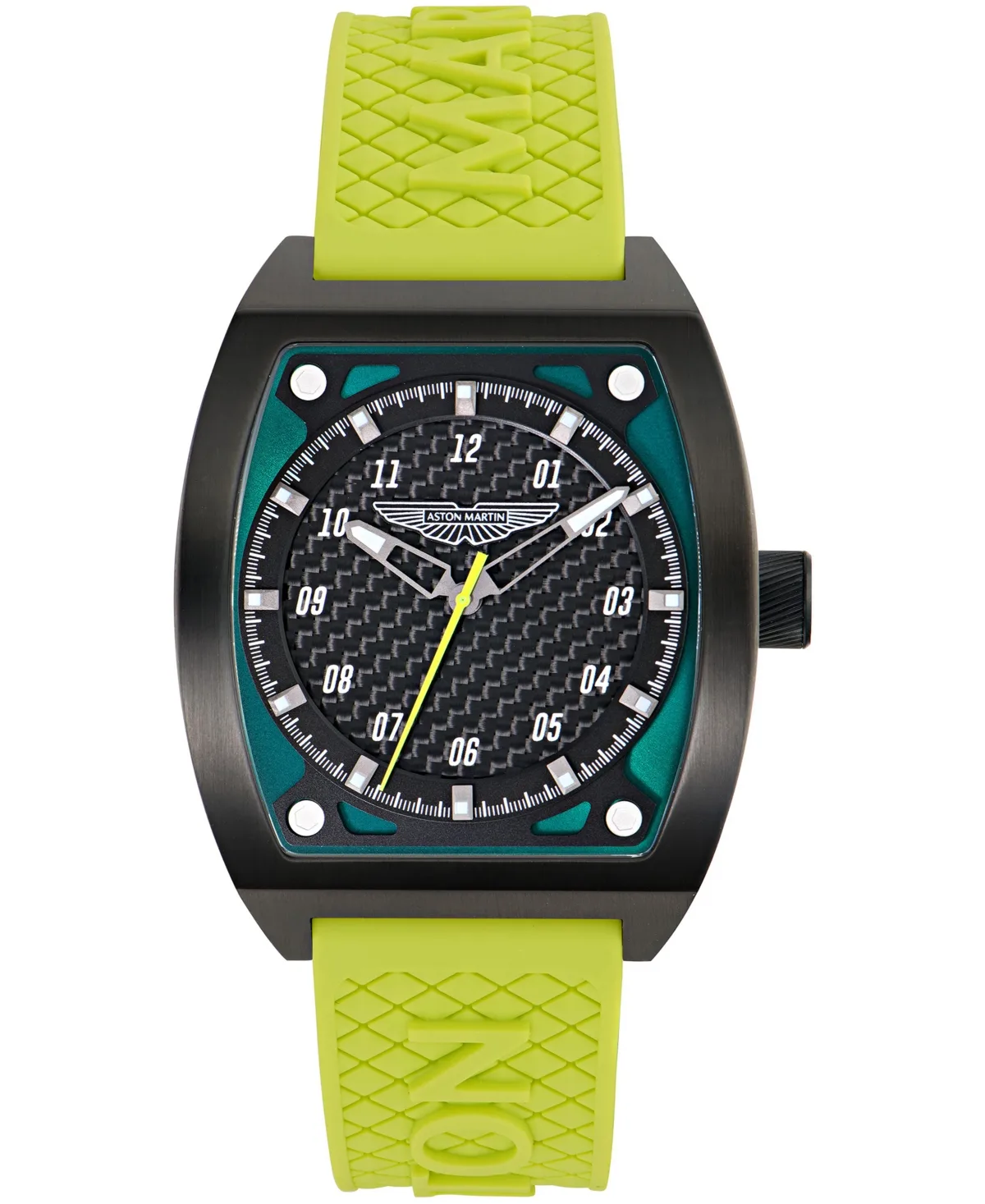 Quartz Three-Hand Light Green Silicone Strap Watch 41mm by Aston Martin