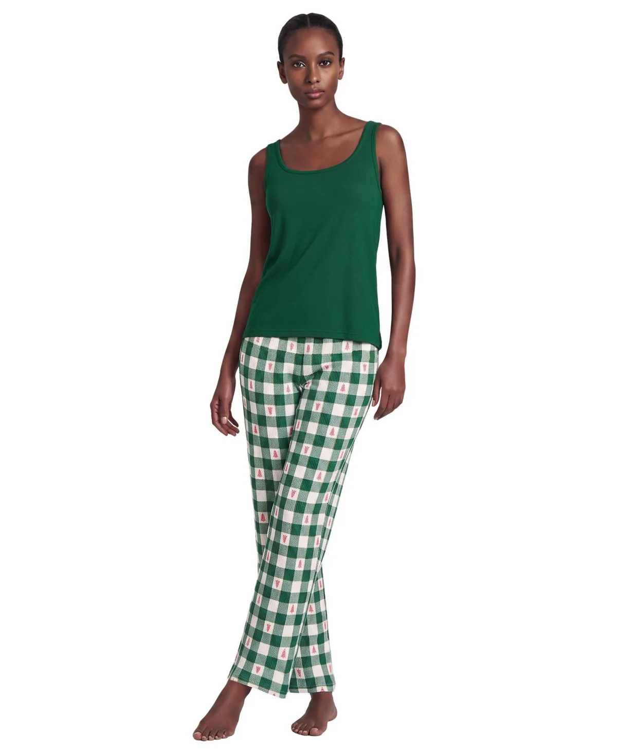 Waffle-Knit 3-Piece Tank, Pants and Robe Pajama Set by Lands' End