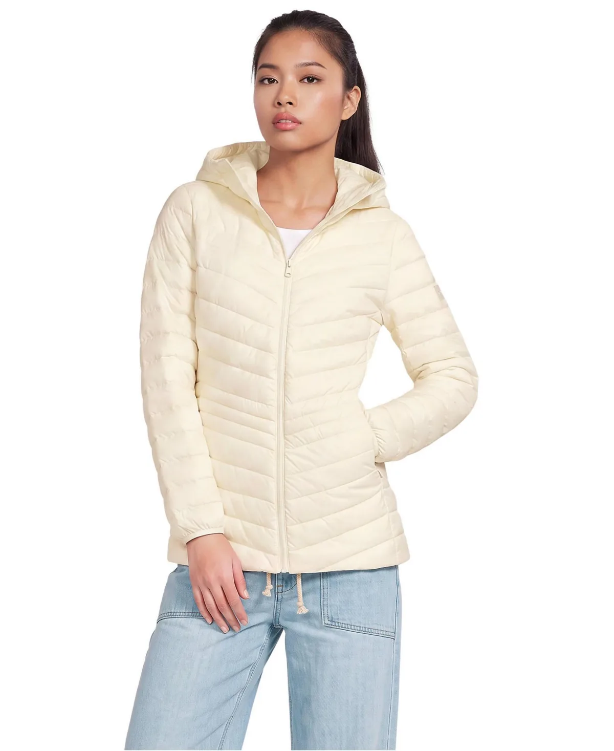 Wanderweight Packable Down Hooded Long Jacket by Lands' End