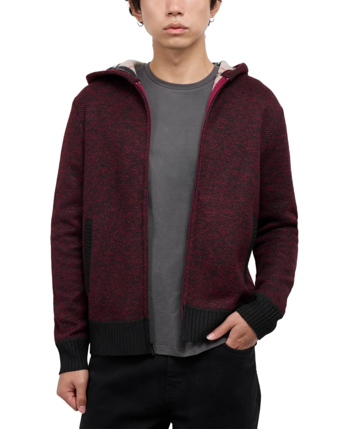 Full Zip Fleece-Lined Hooded Sweater by Xray