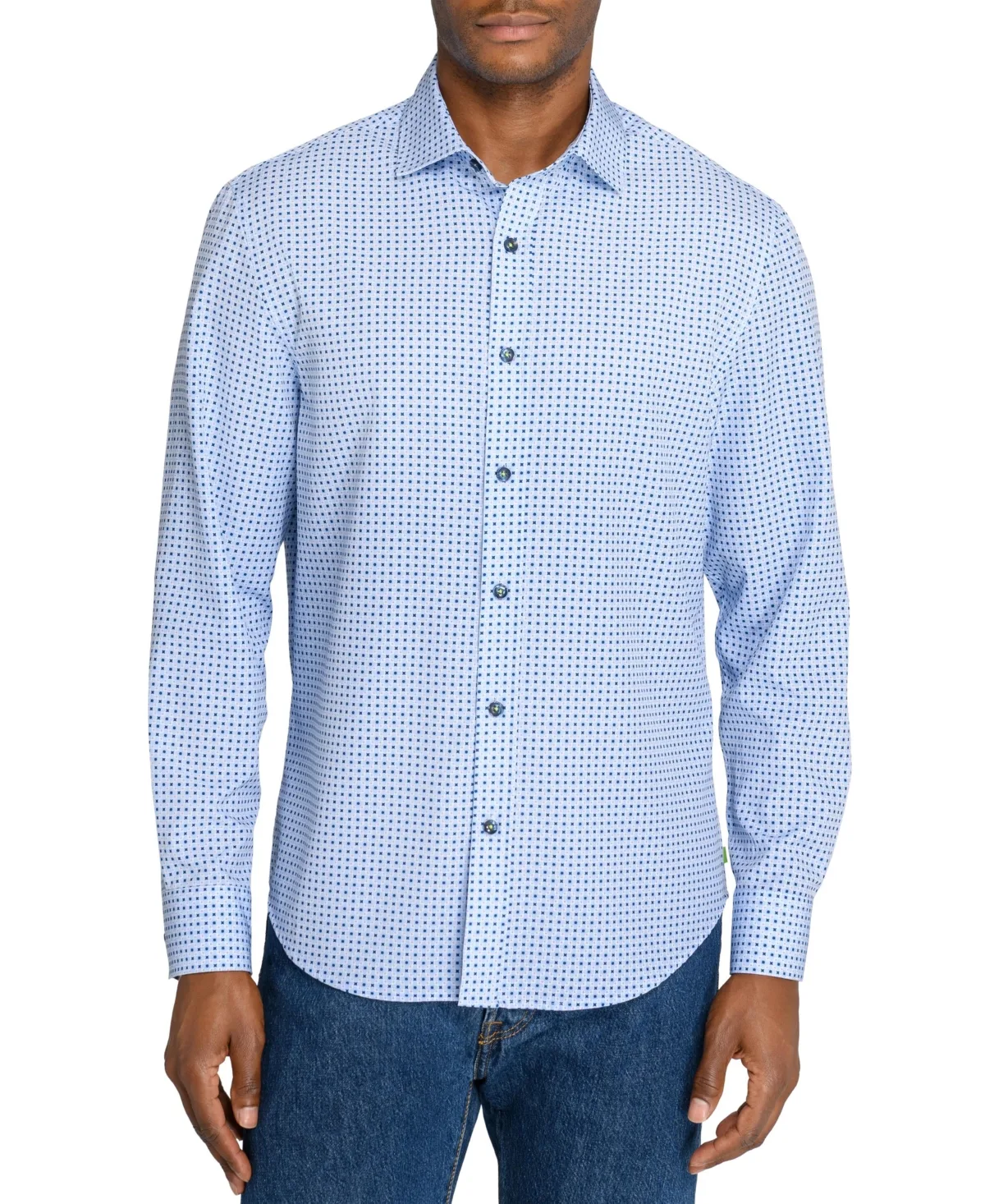 Regular Fit Mini Star Dot Performance Long Sleeve Shirt by Society of Threads