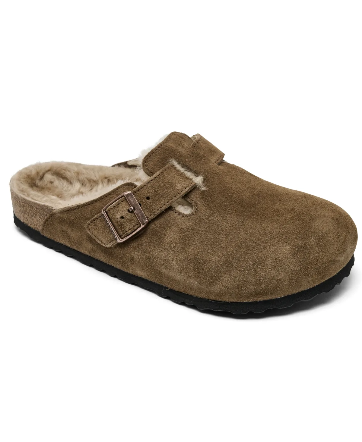 Boston Suede Shearling Arch Support Clogs by Birkenstock