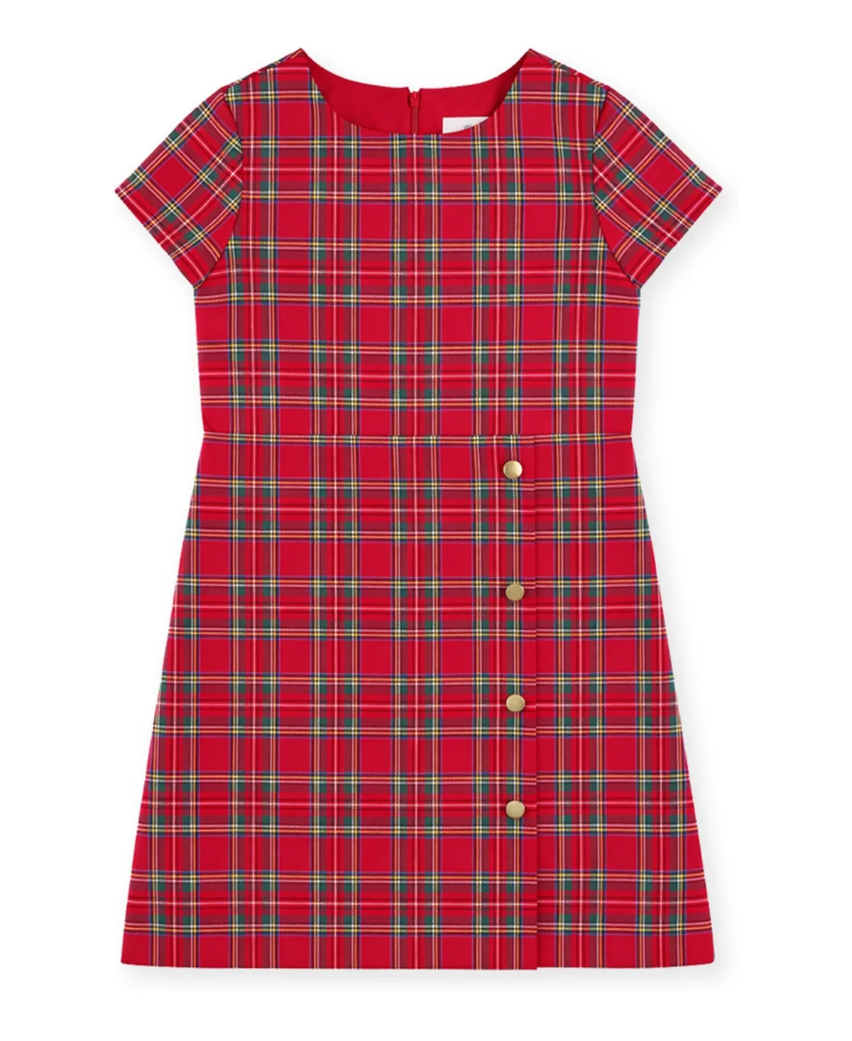 Tartan Plaid Short-Sleeve A-Line Dress by Florence Eiseman