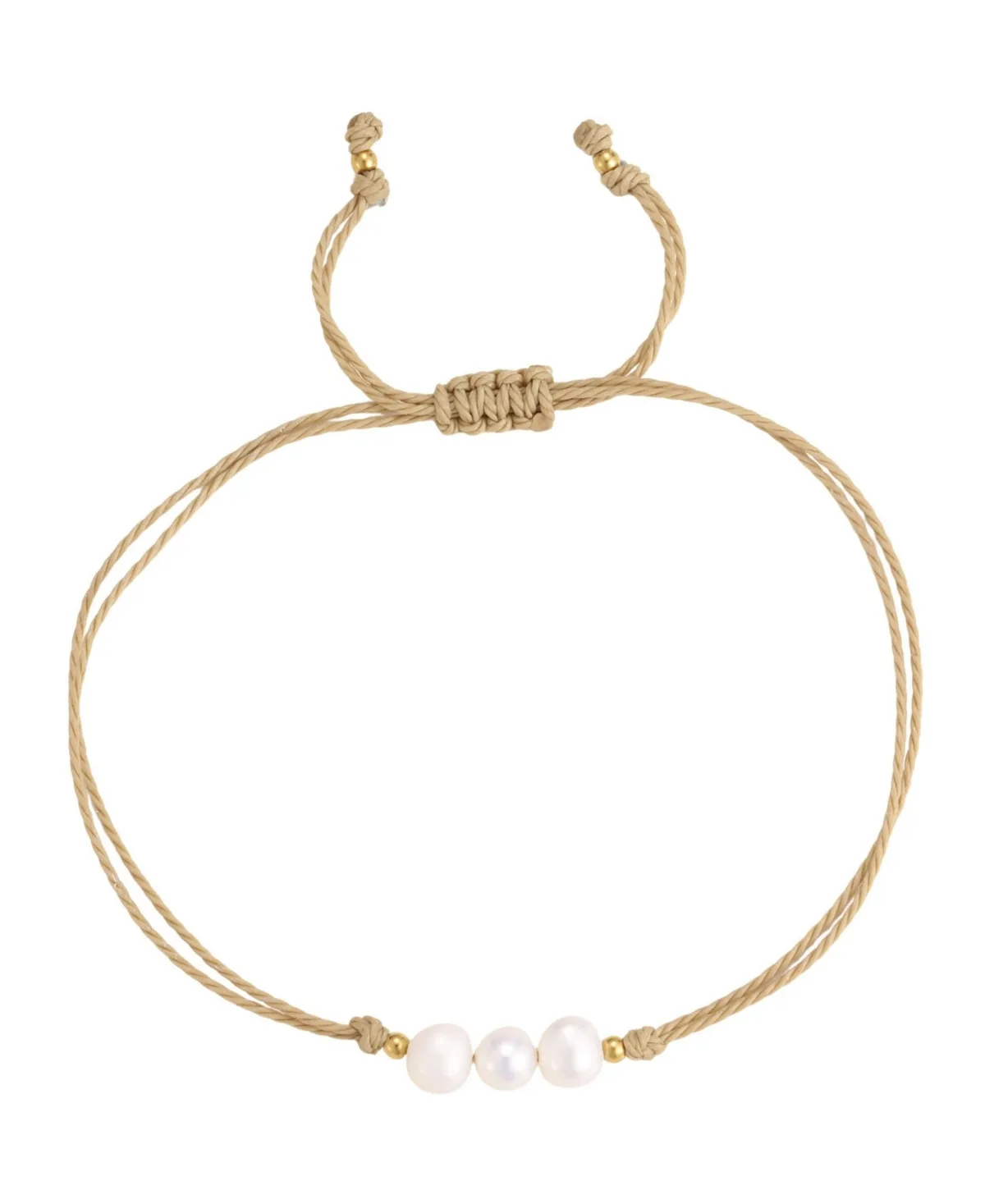 Adjustable Imitation Pearl Trio Bolo Bracelet