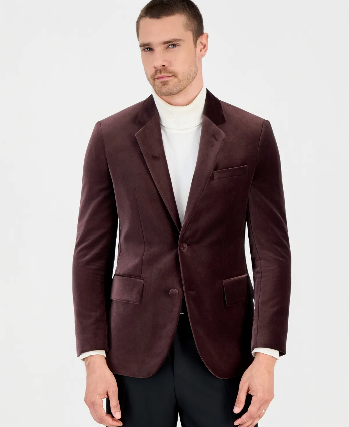 Modern-Fit Velvet Blazer