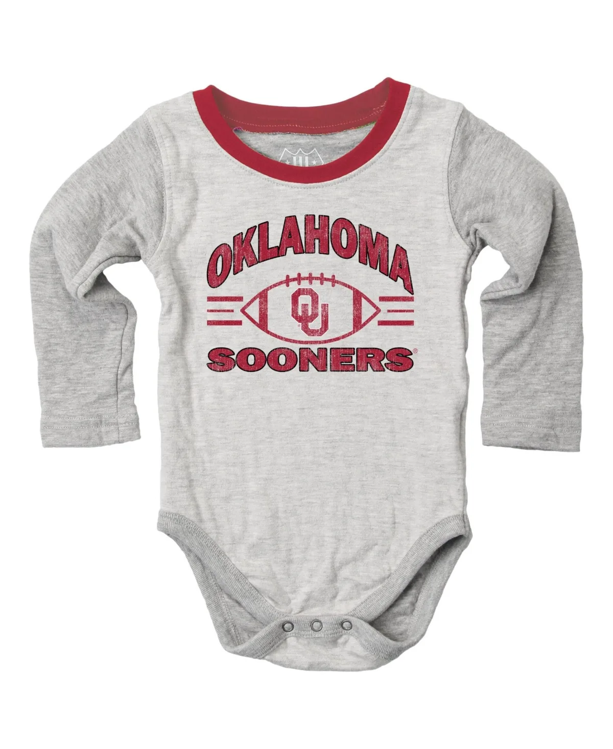 Oklahoma Sooners Jie Hopper Long-Sleeve Distressed Graphics Bodysuit and Sweatpants, 2-Piece Set by Wes & Willy