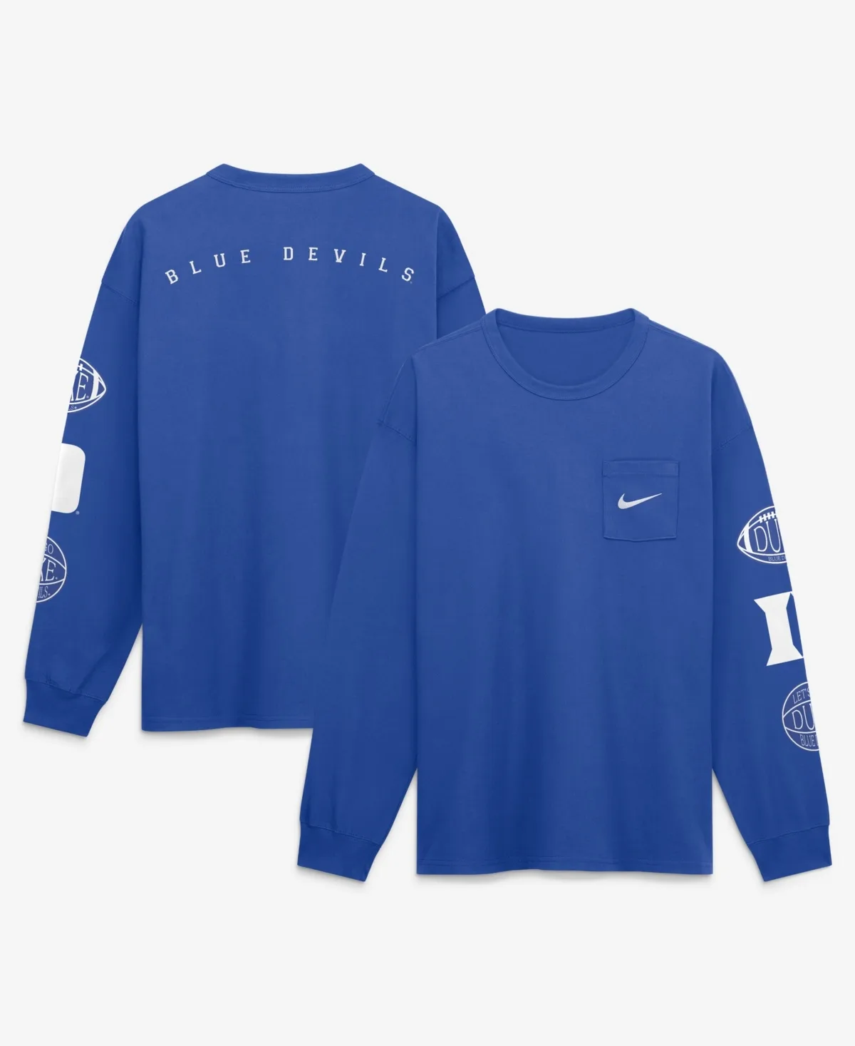 Duke Blue Devils Academic Long Sleeve Pocket T-Shirt by Nike