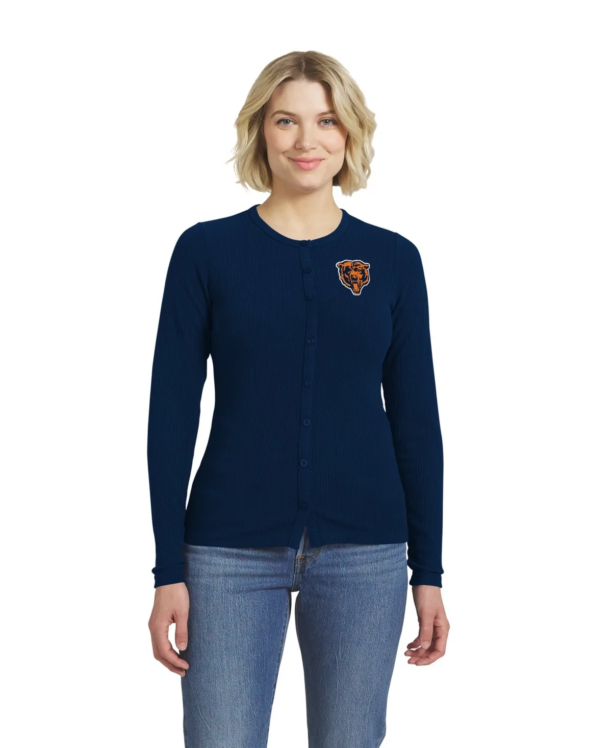 Chicago Bears Ribbed Lightweight Cardigan by Wear by Erin Andrews