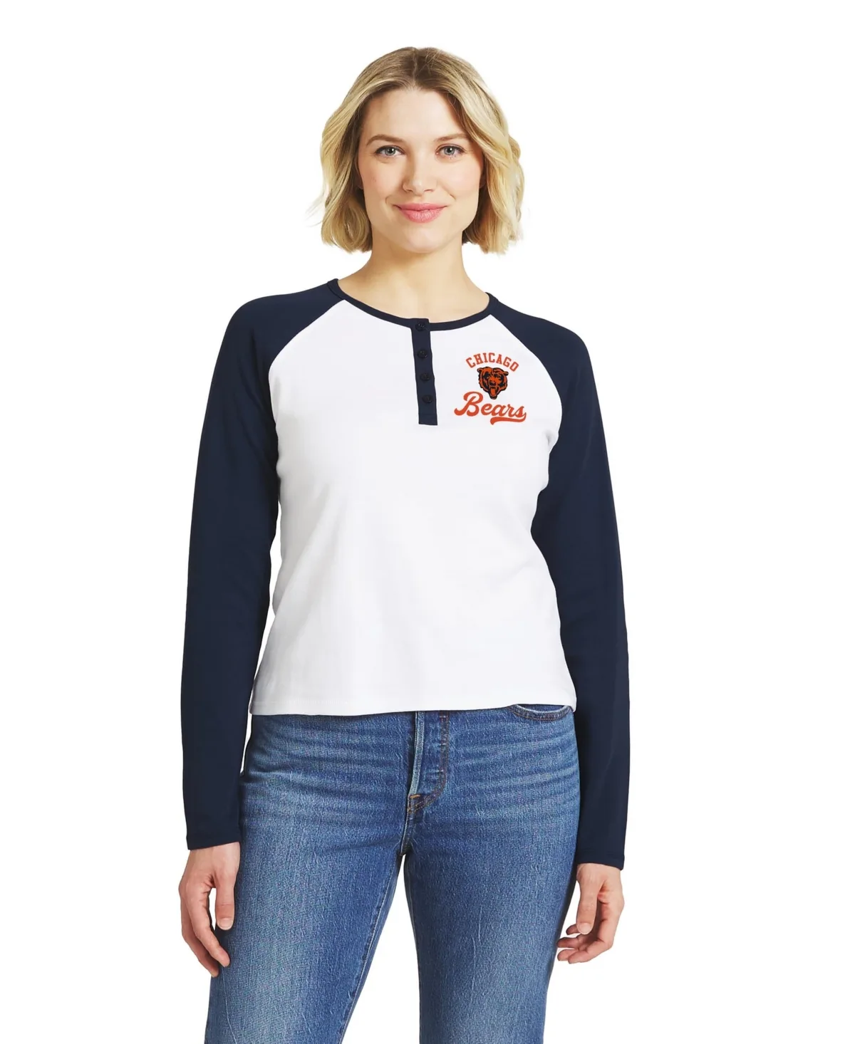Chicago Bears Long-Sleeve Henley T-Shirt
