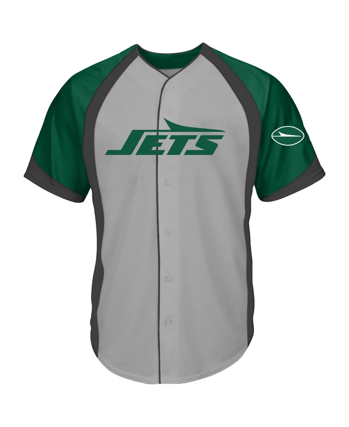 New York Jets Button-Up Raglan T-Shirt by Fanatics