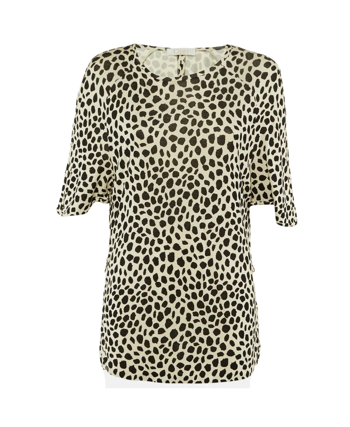 Pre-Owned Leopard Print Jersey Crewneck Top by Chloé
