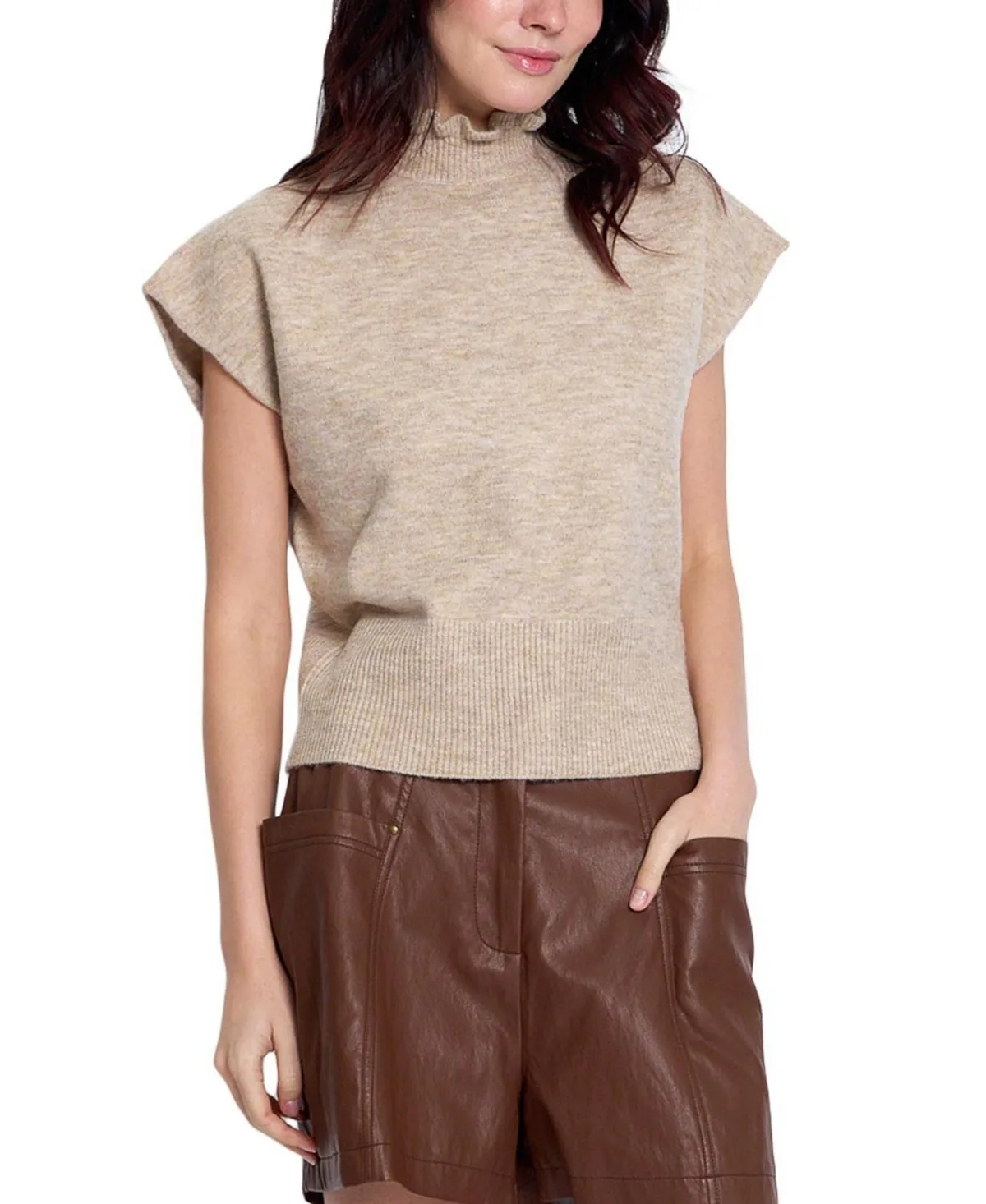 Kate Ruffled-Collar Dolman Sweater by Central Park West