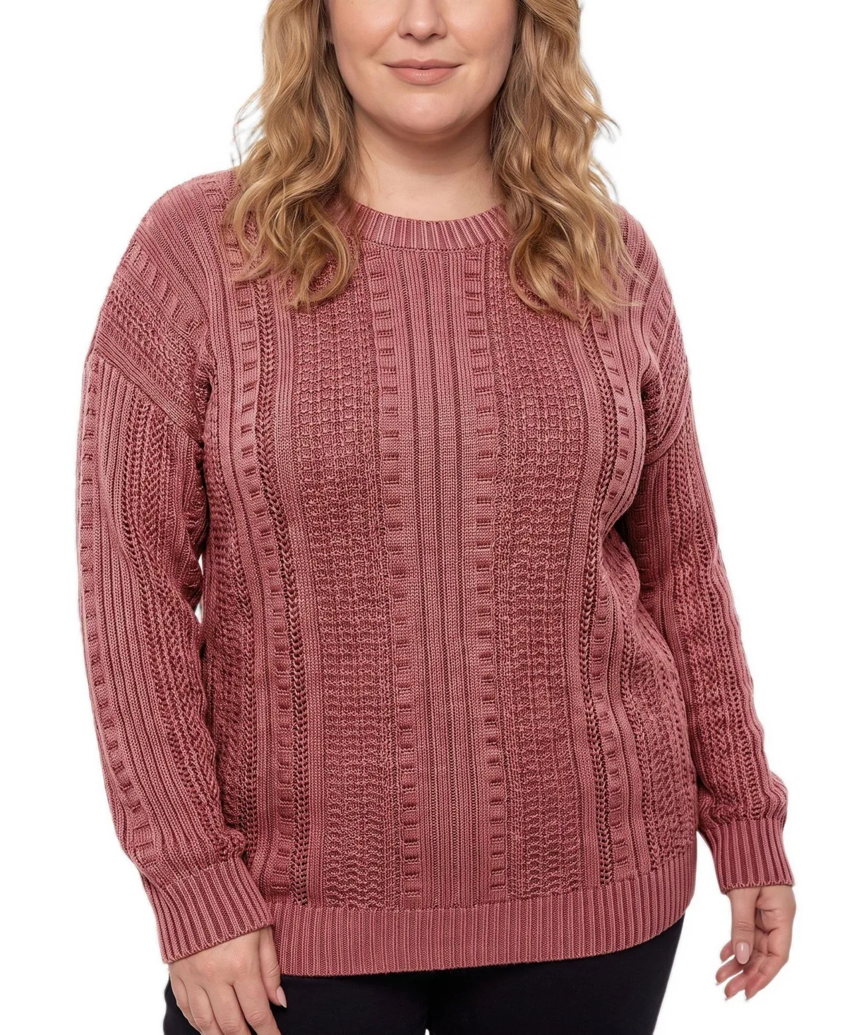Cropped Cable-Knit Pullover Sweater by Torrid
