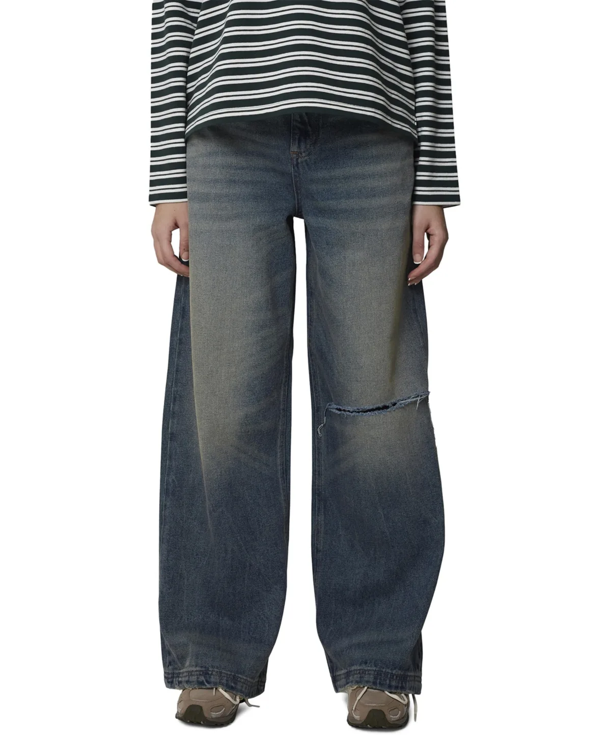 Wide-Leg Mid-Rise Ripped Jeans by Good for Nothing