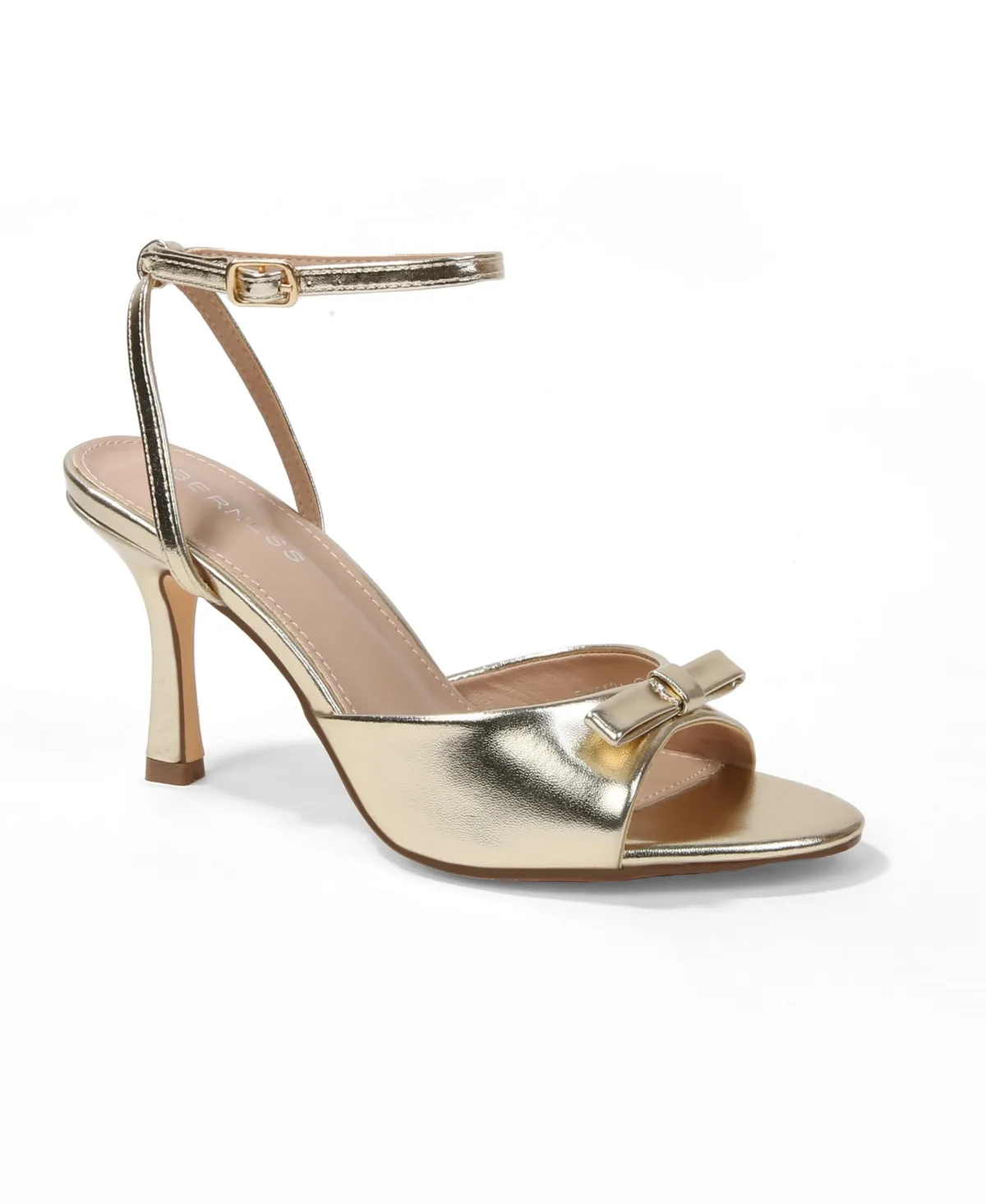 Farida Bow Accent Ankle Strap Heeled Sandals by Berness