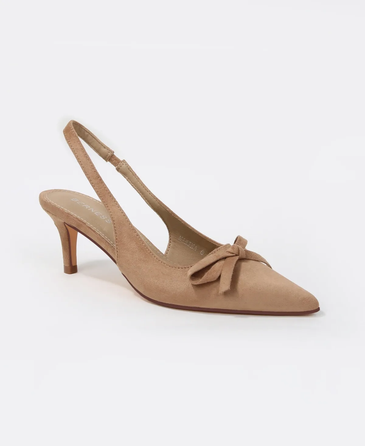 Marina Faux Suede Slingback Kitten Heel Pumps