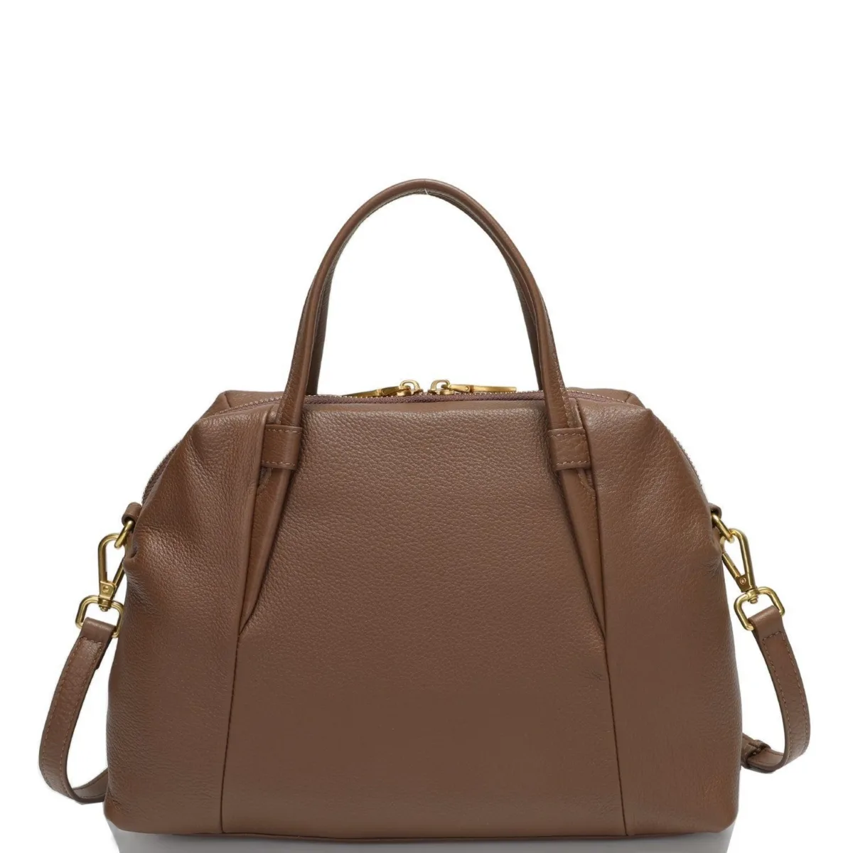 Ava Pebbled Leather Satchel Bag Top Handle Crossbody Purse Structured Medium Everyday Tote with Shoulder Strap