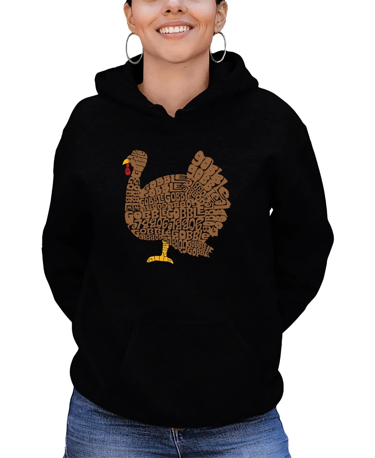 Thanksgiving Word Art Hooded Sweatshirt by LA Pop Art