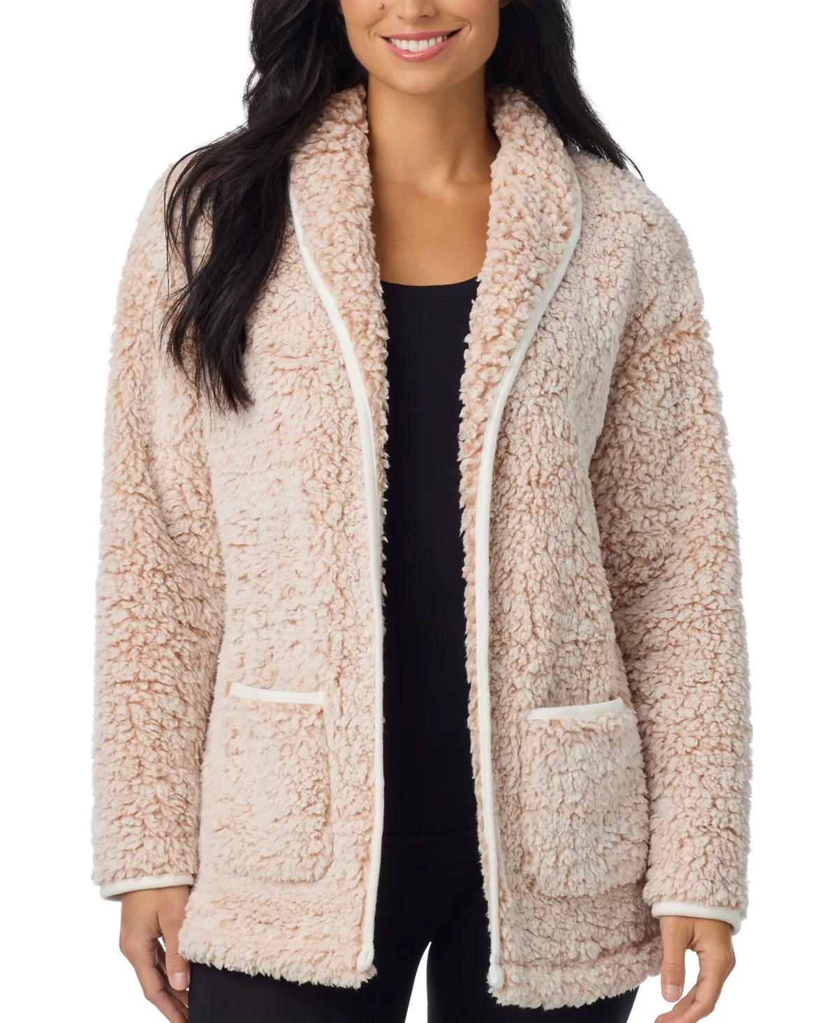 Long-Sleeve Snuggle Up Sherpa Bed Jacket by Cuddl Duds
