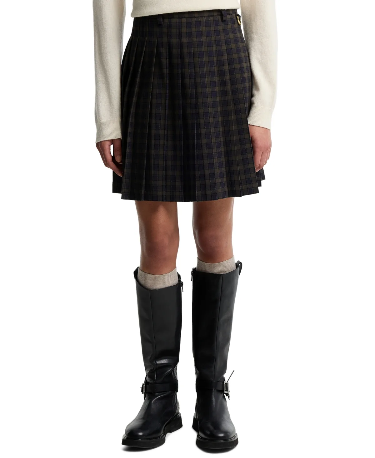 Carville Mini Pleated Plaid A-Line Skirt by Barbour