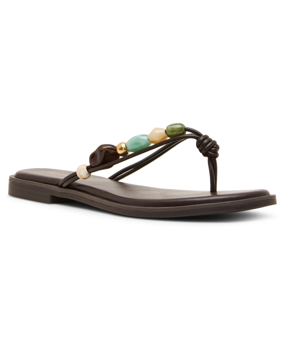 Sienna Stone-Embellished Flat Thong Sandals