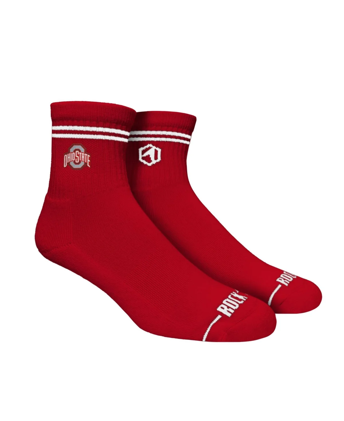 Ohio State Buckeyes Stripe Quarter Socks by Rock Em Socks