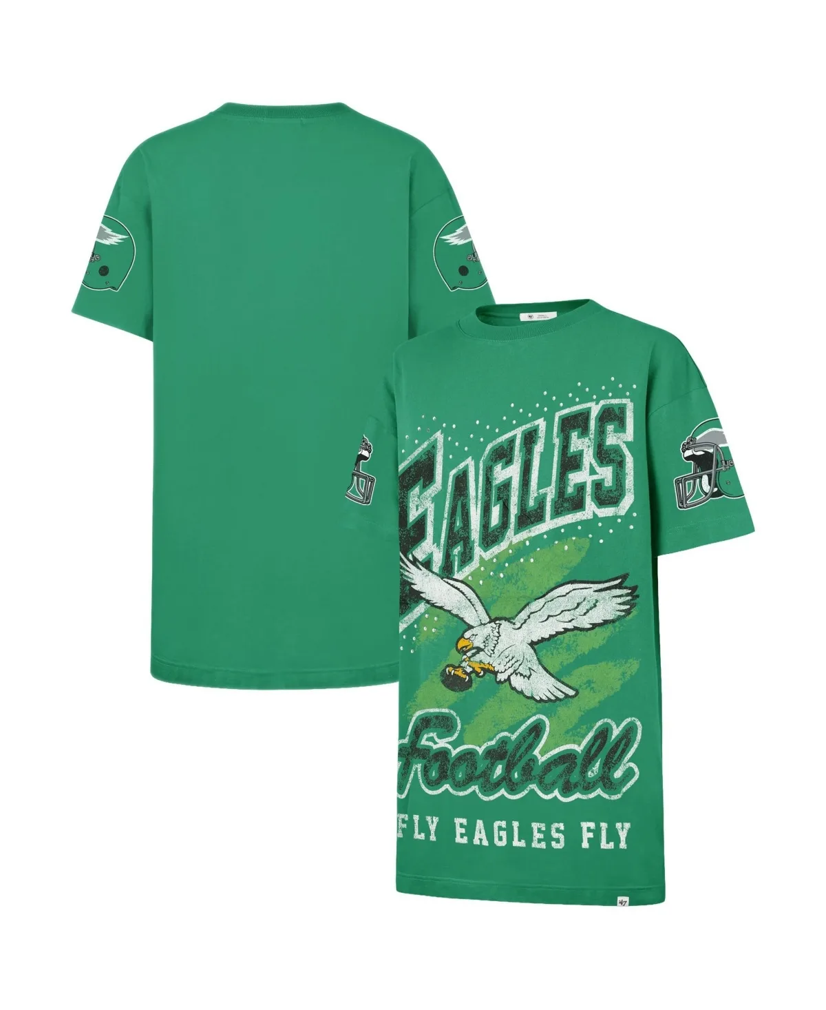 Philadelphia Eagles Gemstone Swash Oversized Distressed T-Shirt Dress by 47 Brand