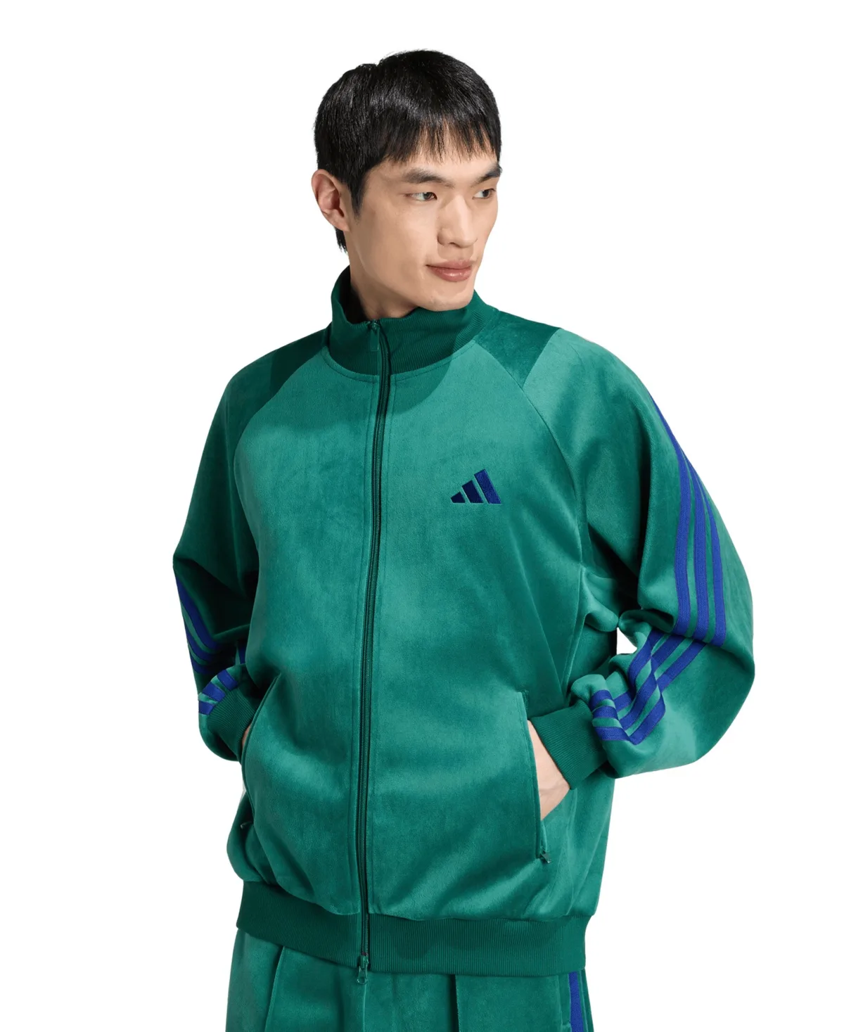 Stadium Loose-Fit Velour Track Jacket by adidas