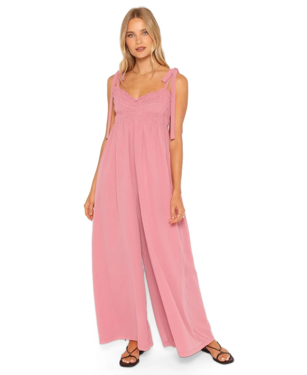 Andie Sweetheart Wide-Leg High-Rise Jumpsuit by Petal and Pup