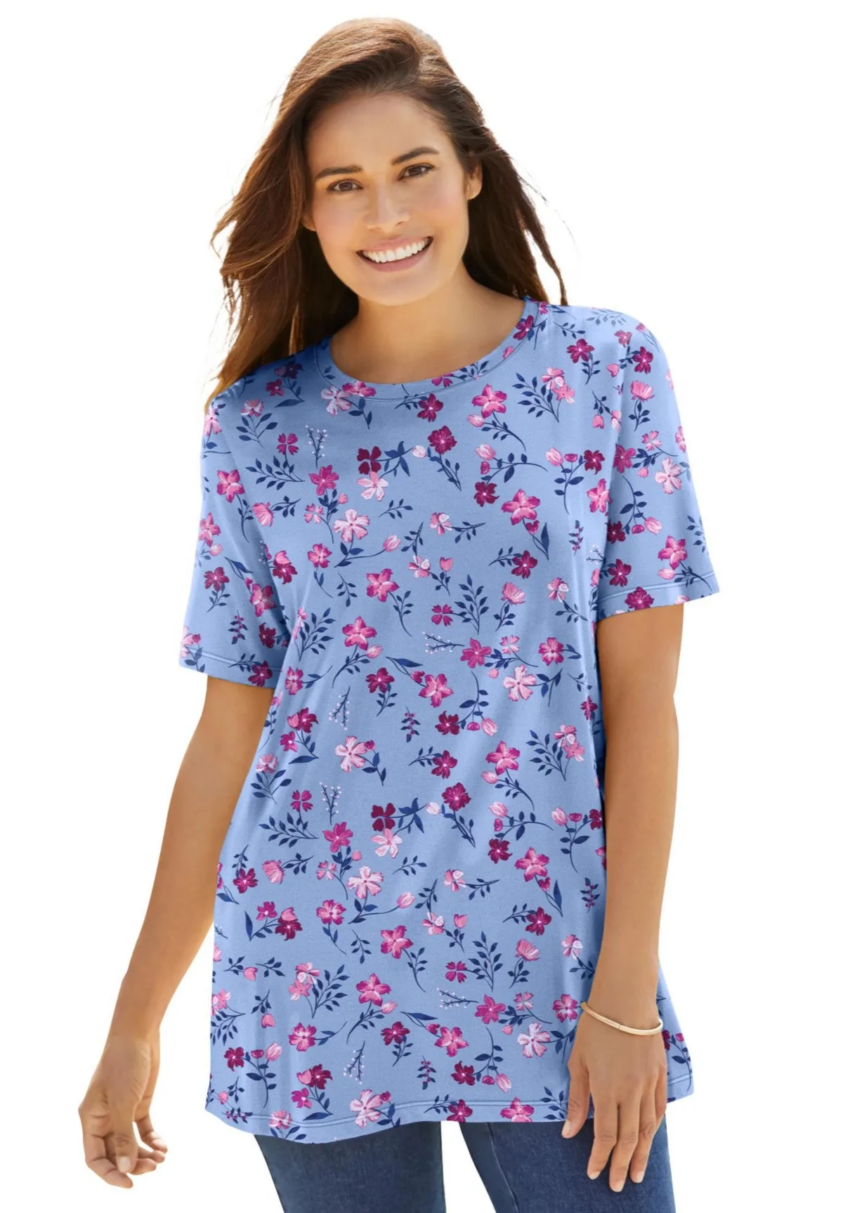 Perfect Printed Short-Sleeve Crewneck Tee