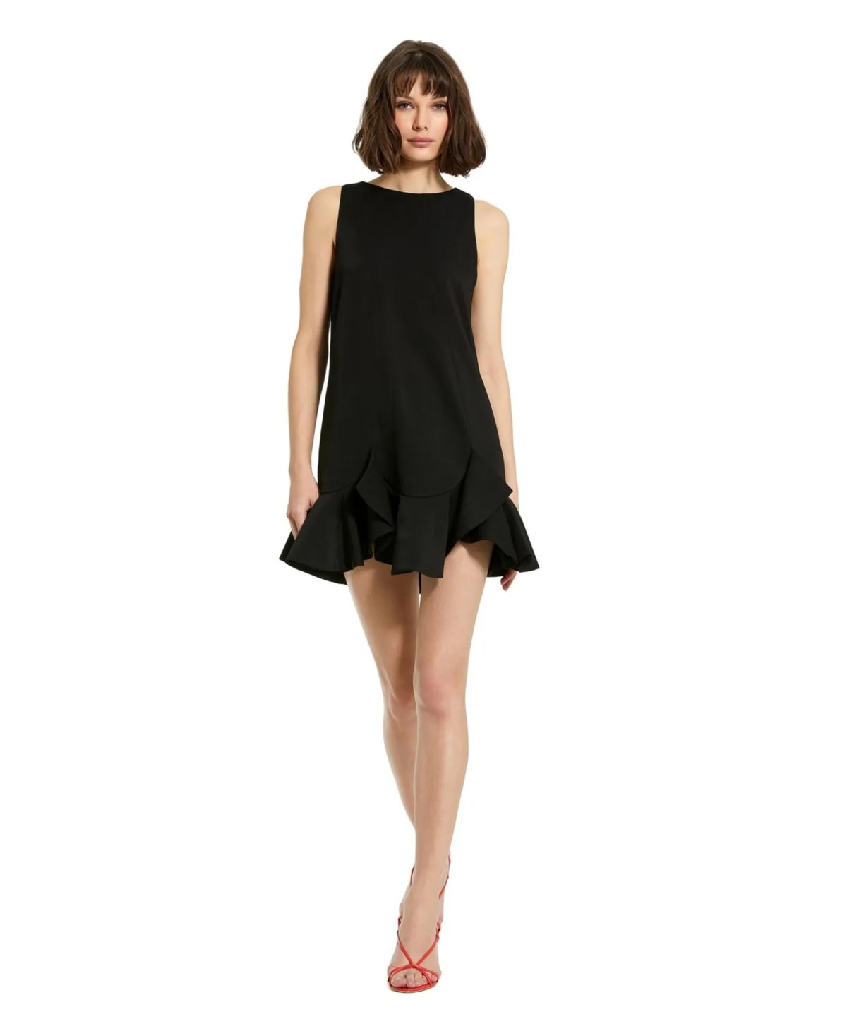 Mac Duggal Crepe Sleeveless Ruffle Hem Mini Dress by M.A.C.
