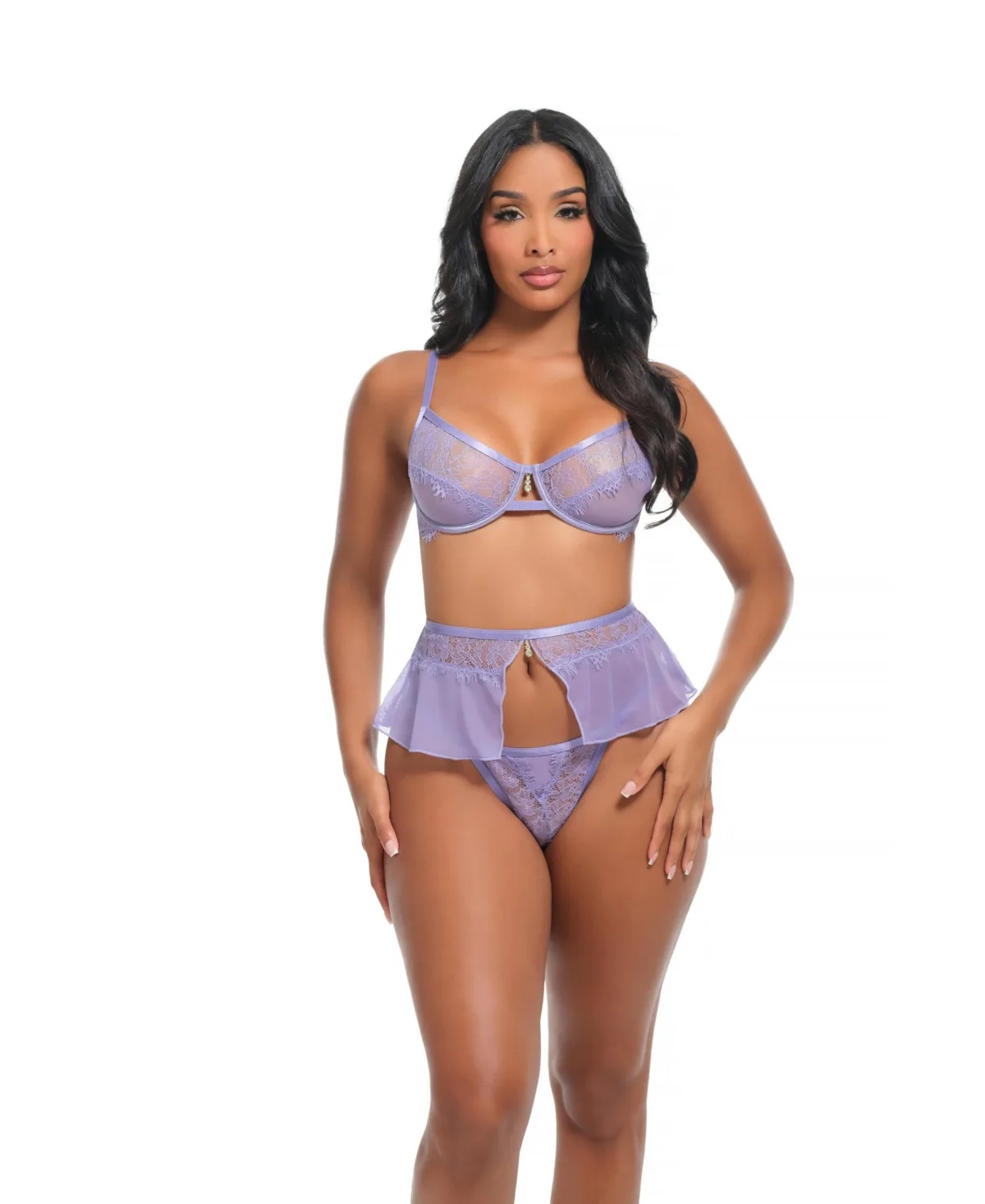 Nicola Sheer Lace 3-Piece Bra Set by Oh La La Cheri