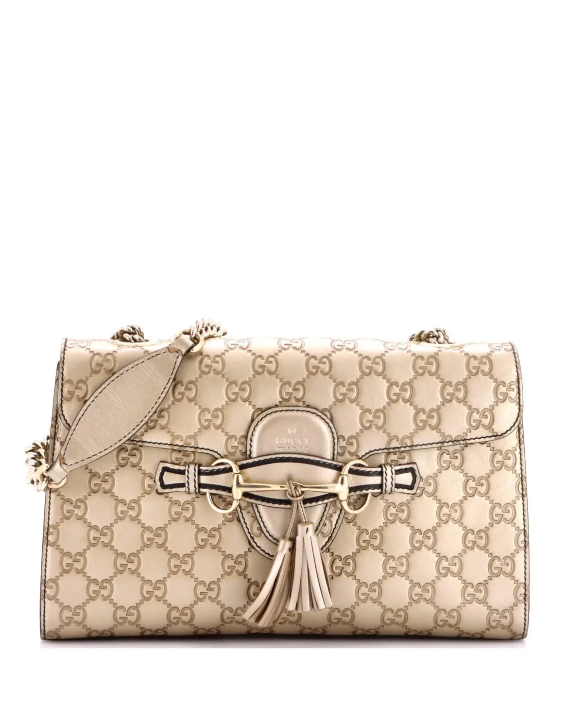 Pre-Owned Medium Emily Chain Flap Bag Guccissima Leather by Gucci