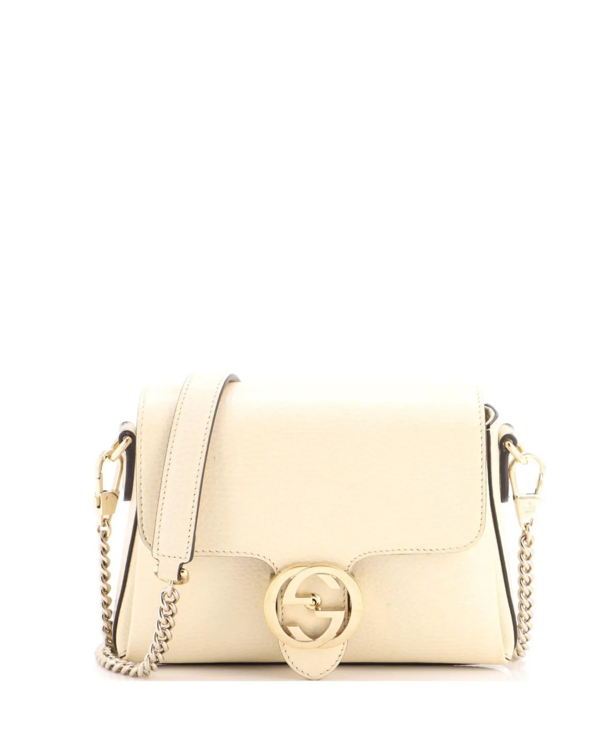 Small Interlocking Chain Crossbody Leather Bag by Gucci
