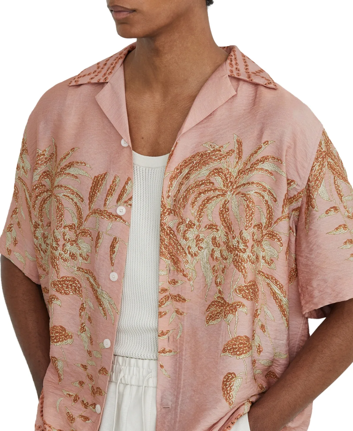 Camino Cuban-Collar Short-Sleeve Shirt by Reiss
