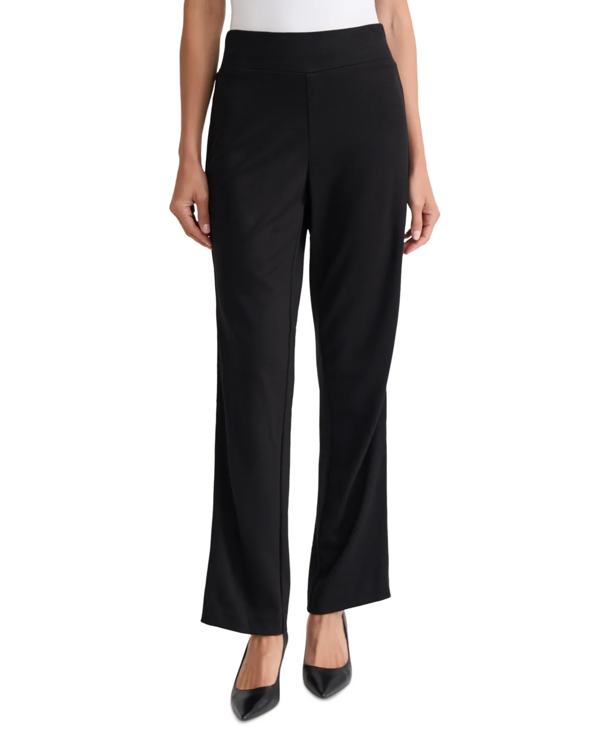 Serenity Knit Velvet High-Waisted Side-Stripe Trouser by Jones New York
