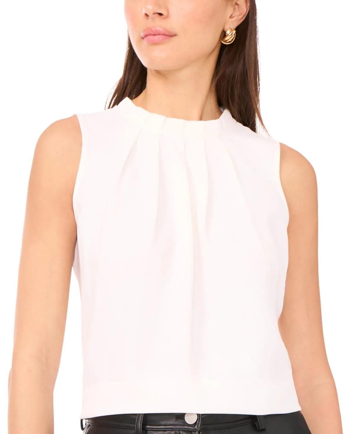 Fitted Mock Neck Tank by Vince Camuto