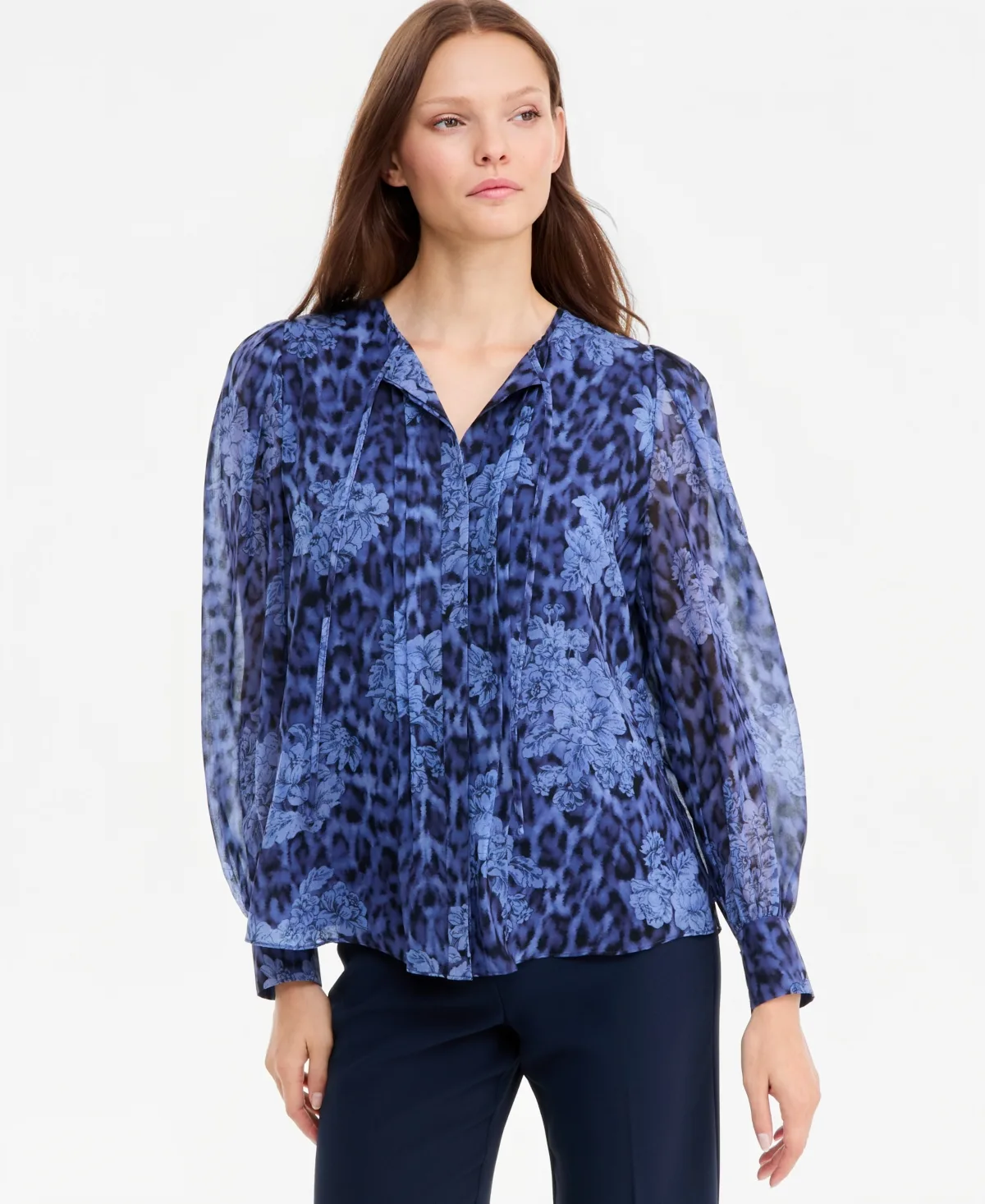 Bella Long-Sleeve Sheer Blouse by Kobi Halperin