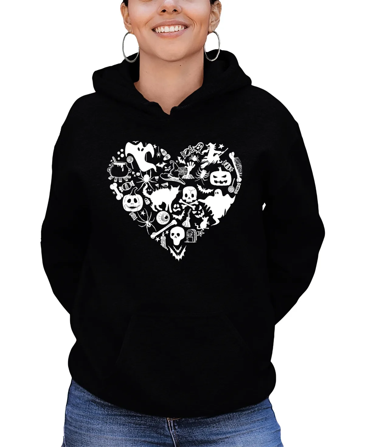Halloween Heart Art Hooded Sweatshirt by LA Pop Art