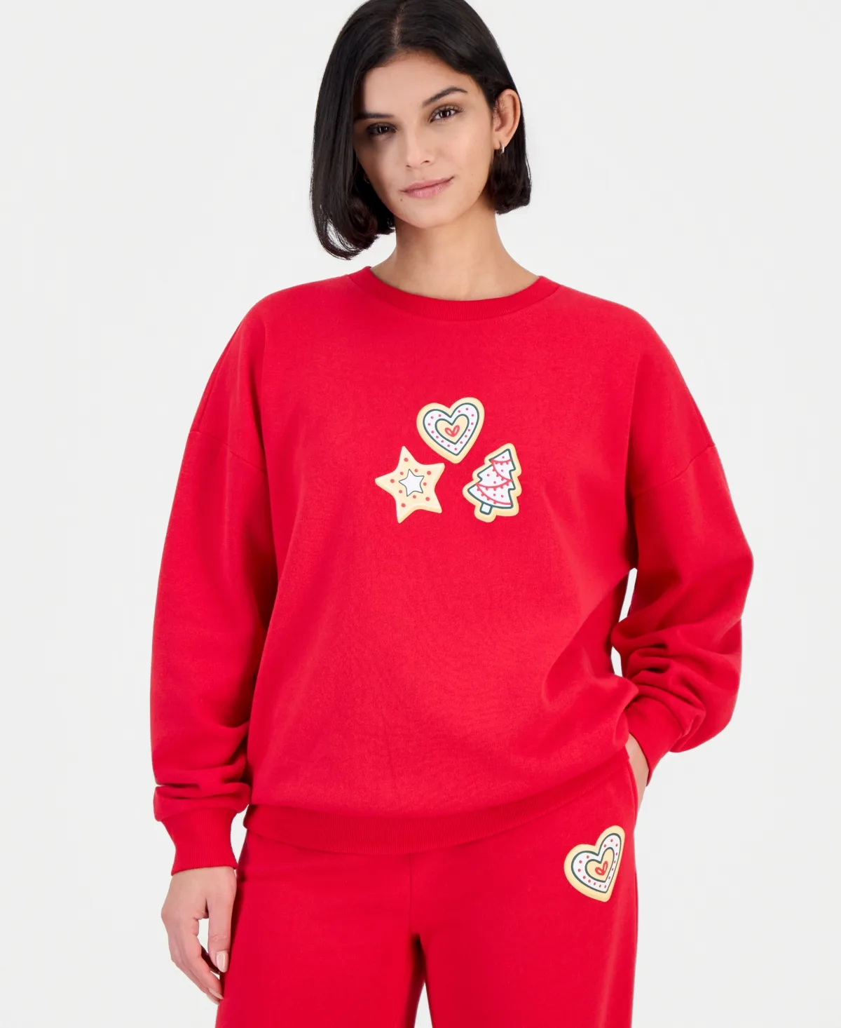 Xmas Cookie Fleece Crewneck Sweatshirt by Rebel Veil