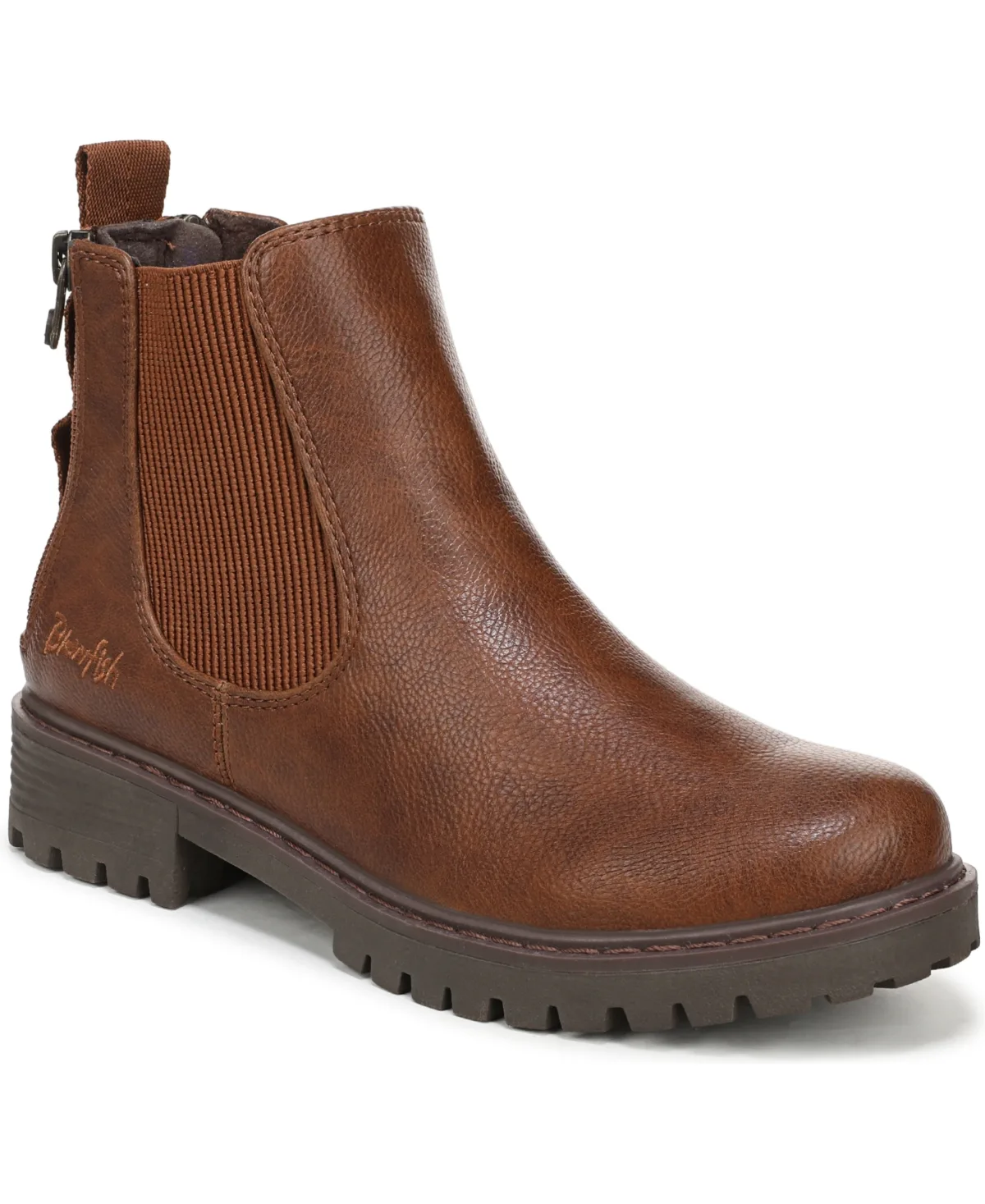 Raffal Double Back Zipper Round Toe Faux Leather Chelsea Booties by Blowfish Malibu