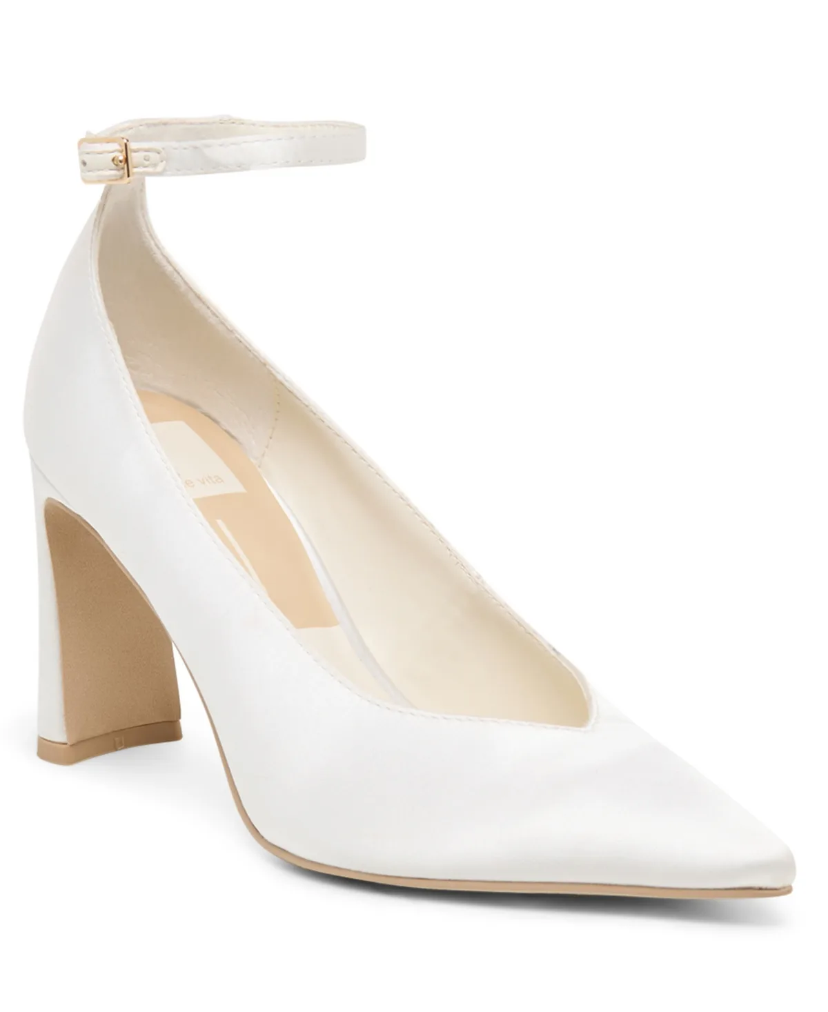 Karsin Pointed Toe Satin Block Heel Pumps by Dolce Vita