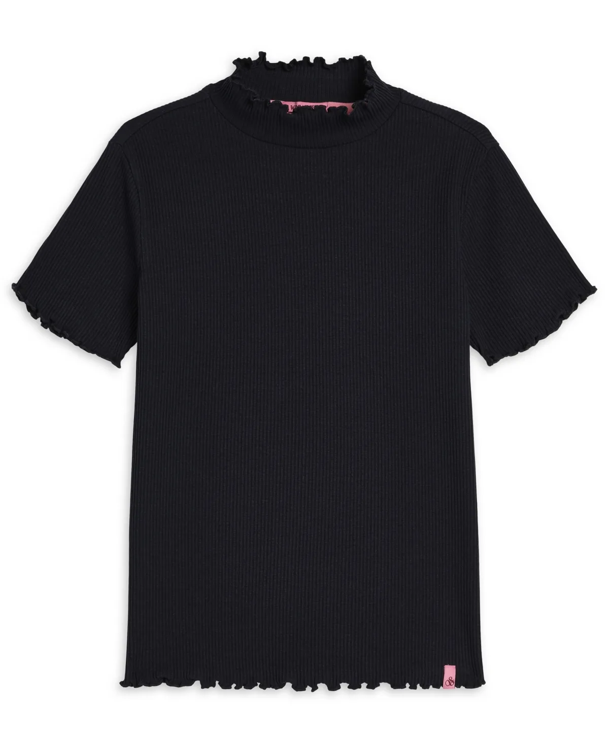 Mock Neck Ribbed Short-Sleeve Cotton-Blend T-Shirt by Scotch & Soda