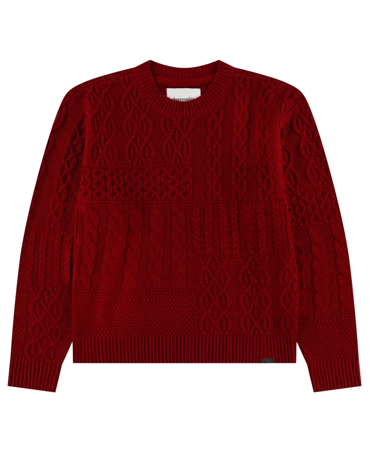 Cable-Knit Long-Sleeve Crewneck Cotton-Blend Sweater by Abercrombie Kids