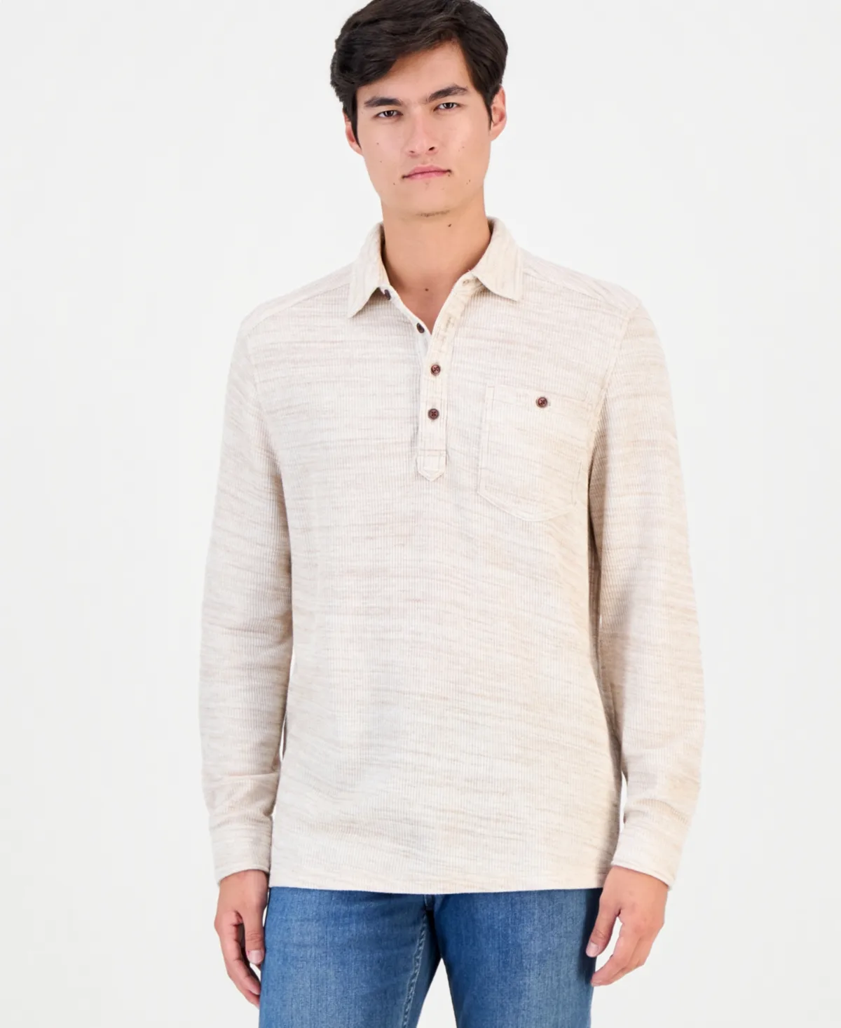 Bella Bay Long-Sleeve Textured Polo Shirt by Tommy Bahama